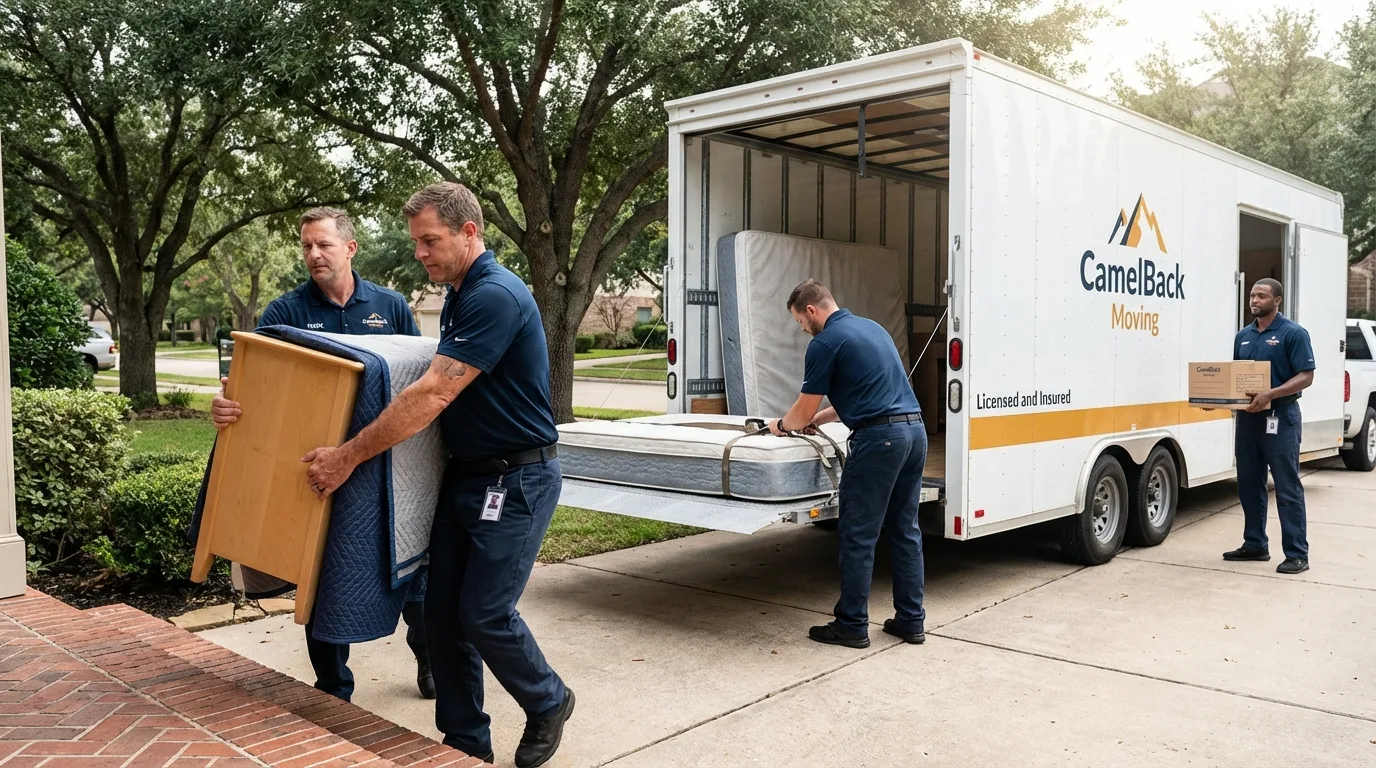 Crew loading residential truck for cross-state move from Lincoln, NE